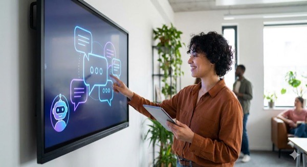 Интерфейс чат-бота на экране